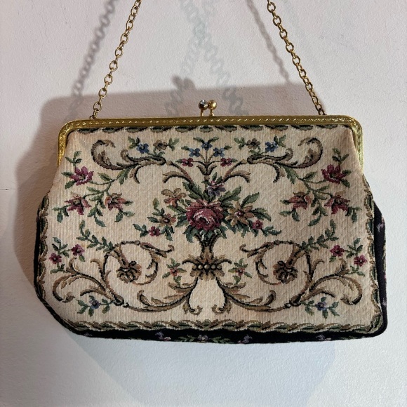 SMALL BAG Tapestry Floral Coin Closure with Rhinestone Unbranded - Picture 6 of 10